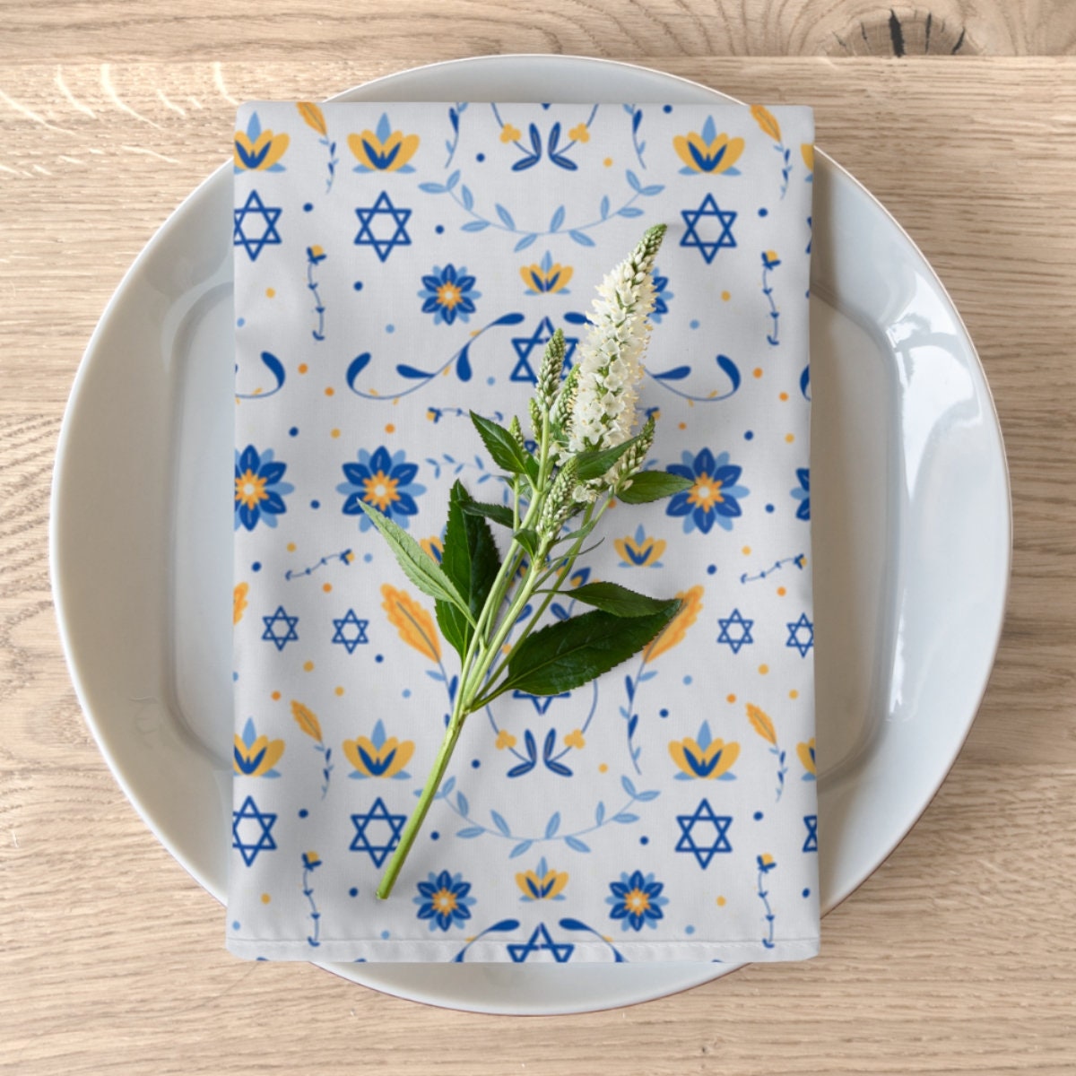 Hanukah Napkins | Folk Art Hanukkah Napkins | Chanukah Table Decor | Folk Art Table Decor