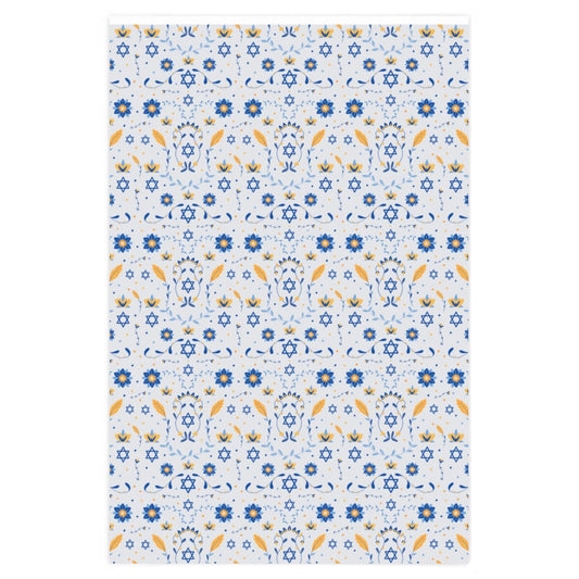 Hanukah Wrapping Paper | Folk Art Hanukkah Wrapping Paper | Hanukah Gift Wrap | Jewish Folk Art Gift Wrap