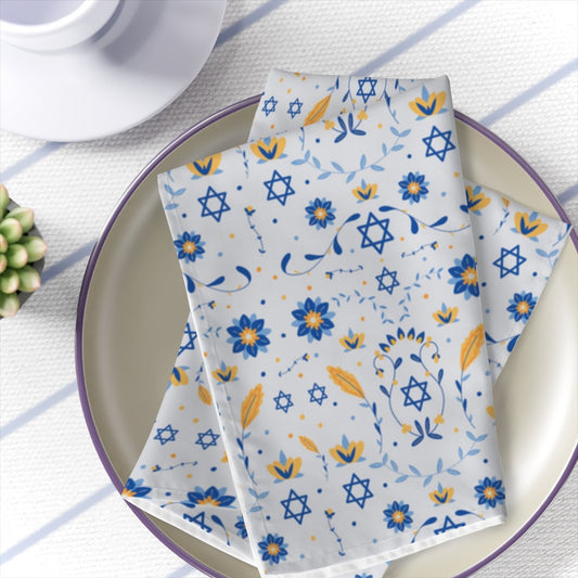 Hanukah Napkins | Folk Art Hanukkah Napkins | Chanukah Table Decor | Folk Art Table Decor